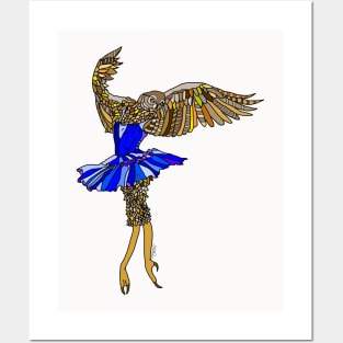 Owl Ballerina Tutu Posters and Art